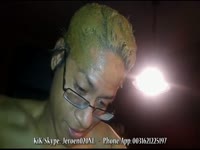 [ Poop Fetish Porn Tube ] Asian pervert in glasses smears bags of shit on his head